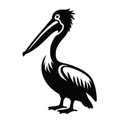 Pelican Silhouette Standing Gracefully