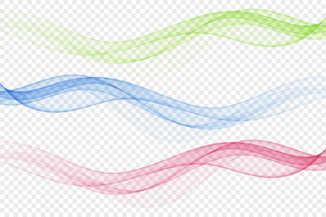 Wavy design element, abstract wave set.