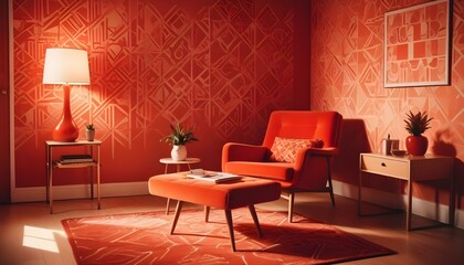 Photo interior modern design room 3d illustration;