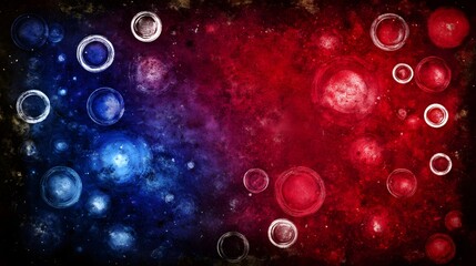 Abstract Cosmic Space Galaxy Nebula Red Blue Circles Background