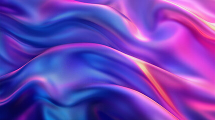 Obraz premium Flowing Satin Fabric in Shimmering Purple and Blue Tones