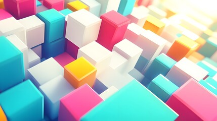 Obraz premium Abstract 3D Colorful Cubes Background