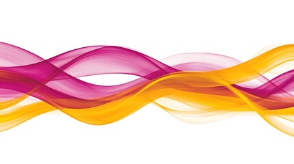 Abstract Yellow and Pink Swirls on White Background