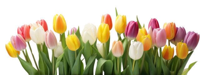PNG Colorful tulips on white background © Rawpixel.com