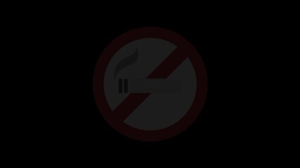 forbidden no smoking concept icon loop animation video