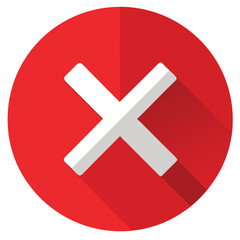 Obraz premium Cross Sign cancel logo png vector Illustration