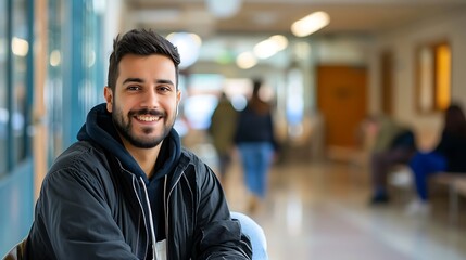Obraz premium Portrait of a Scientist in a Blurred Research Facility Background, Portrait Shot, Scientist, Research Facility Background