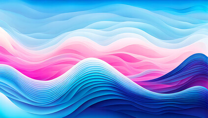Obraz premium Digital abstract art piece featuring a fluid, wave-like design. The layout is horizontal, with smooth, flowing lines that resemble undulating mountains or waves