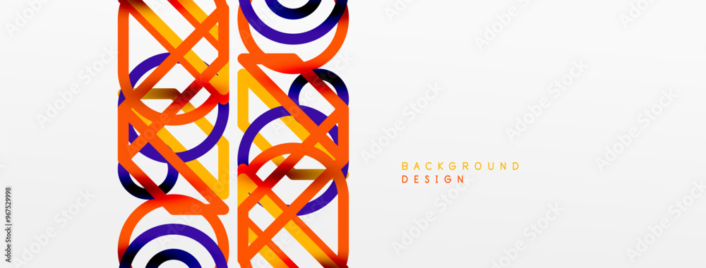 Poster Abstract background - colorful circle lines technology or business digital template