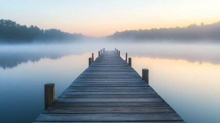Naklejka premium Misty Morning Dock