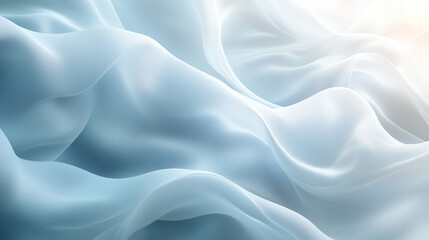 Fototapeta premium Soft Flowing White And Blue Textures With Light Gradients Of Wavy Silk Design