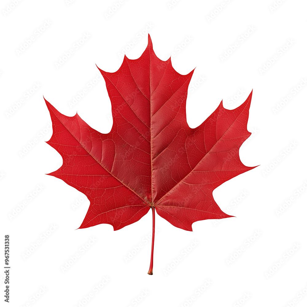 Wall mural red maple leaf isolated on white