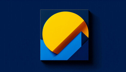 Minimalist Design with Bold Yellow and Blue Color Blocks: Versatile and Dynamic Composition