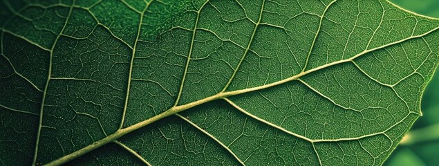 Intricate Leaf Texture: A Close-Up View of Nature's Design