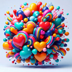 Vibrant Heart-Shaped Air Balloon Collection: Perfect for Events and Celebrations