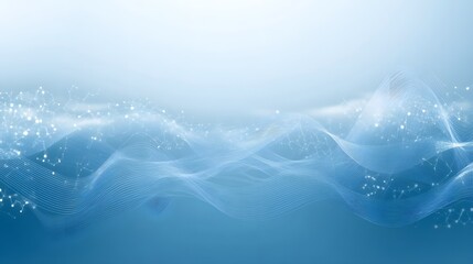 Abstract Blue Wavy Lines and Network Background