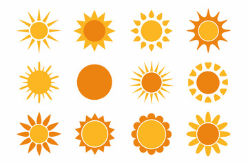 set of sun icons vector illustration 