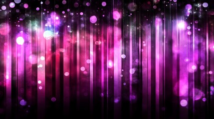 Abstract Purple and Black Striped Background with Bokeh Lights