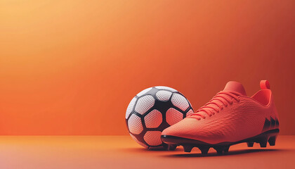 soccer shoes with football with isolated background generated by AI