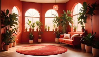 Photo interior modern design room 3d illustration;