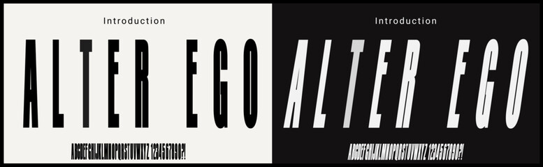 Condensed vector font with number. Alphabet of sans serif font with modern typography. bold and tall vector font	