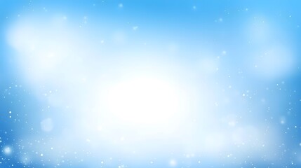 Abstract Blue Sky Background with White Bokeh Lights
