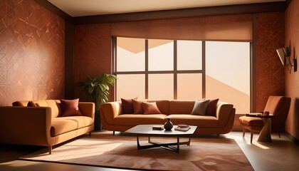 Fototapeta premium Photo interior modern design room 3d illustration;