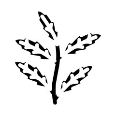Obraz premium neem leaves ayurvedic herb glyph icon vector. neem leaves ayurvedic herb sign. isolated symbol illustration