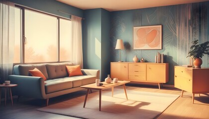 Photo interior modern design room 3d illustration;