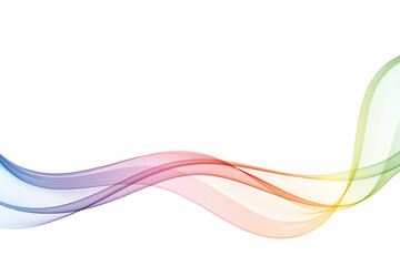 Transparent wave flow. Smoky color lines. Wave design element.