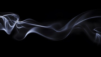 Abstract Smoke Wave Flowing on Black Background