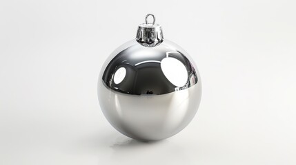 Silver Christmas ball on a white background isolated
