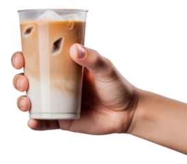 Holding drink hand cup.