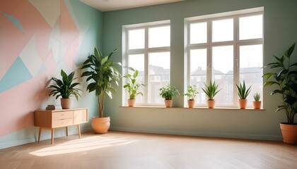 Fototapeta premium Photo interior modern design room 3d illustration;