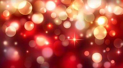 Red and Gold Bokeh Lights Abstract Background