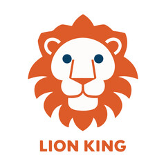 Lion Smile Head Face Orange Logo Design Modern Vector eps