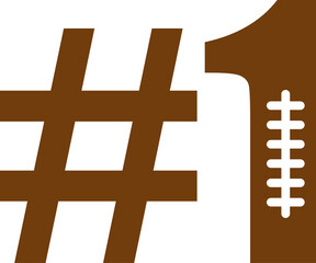 #1 sports clip art design on plain white transparent isolated background for card, shirt, hoodie, sweatshirt, apparel, card, tag, mug, icon, poster or badge