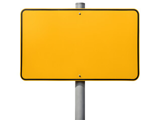 Blank Yellow Signboard Isolated on Transparent Background
