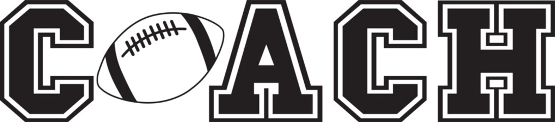 Coach sports typography clip art design on plain white transparent isolated background for card, shirt, hoodie, sweatshirt, apparel, card, tag, mug, icon, poster or badge © AllYearRoundDesigns