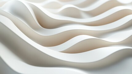 Obraz premium Abstract wavy shapes in beige and white colors.
