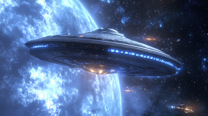 Obraz premium Alien spaceship. Spaceship. Illustration