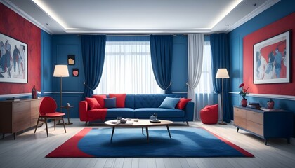 Photo interior modern design room 3d illustration;