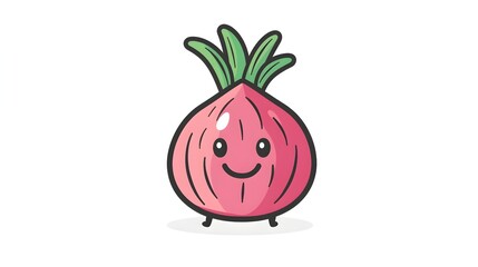 Adorable Cartoon Onion Character for Culinary,Nutrition or Grocery Concepts