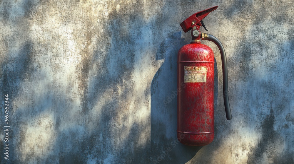 Wall mural a fire extinguisher mounted on a wall, ready for emergency use.