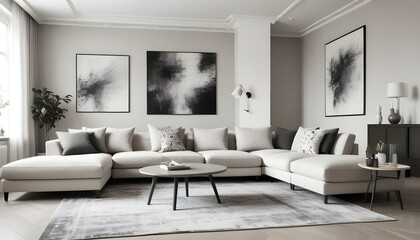 Photo interior modern design room 3d illustration;