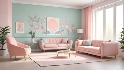 Photo interior modern design room 3d illustration;