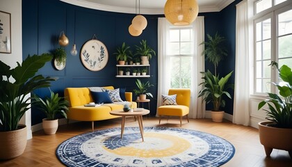 Photo interior modern design room 3d illustration;