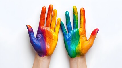 Colorful Hands in Vibrant Unity Symbolizing Diversity and Self-Expression