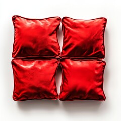 Obraz premium Isolated on transparent background, an oversized red rectangular pillow for sleeping and resting
