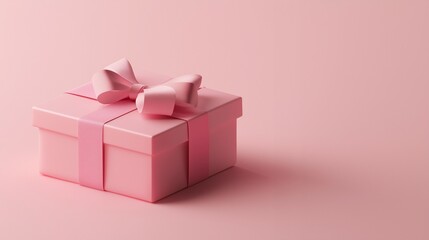 Fototapeta premium Elegant Pink Gift Box with Ribbon